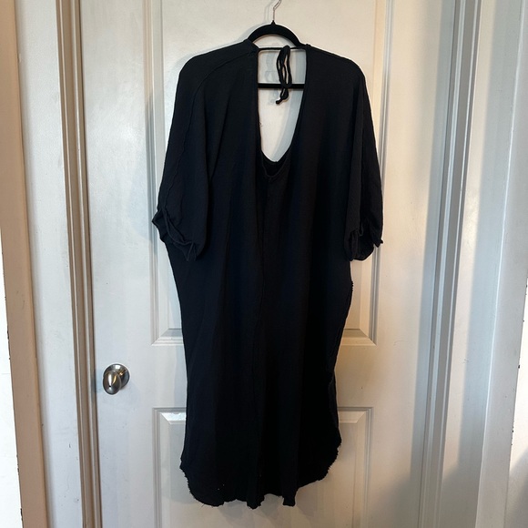 Intimately Free People Texture Oversized Tie  lightweight Cotton Raw Hem Dress,S - Picture 3 of 9